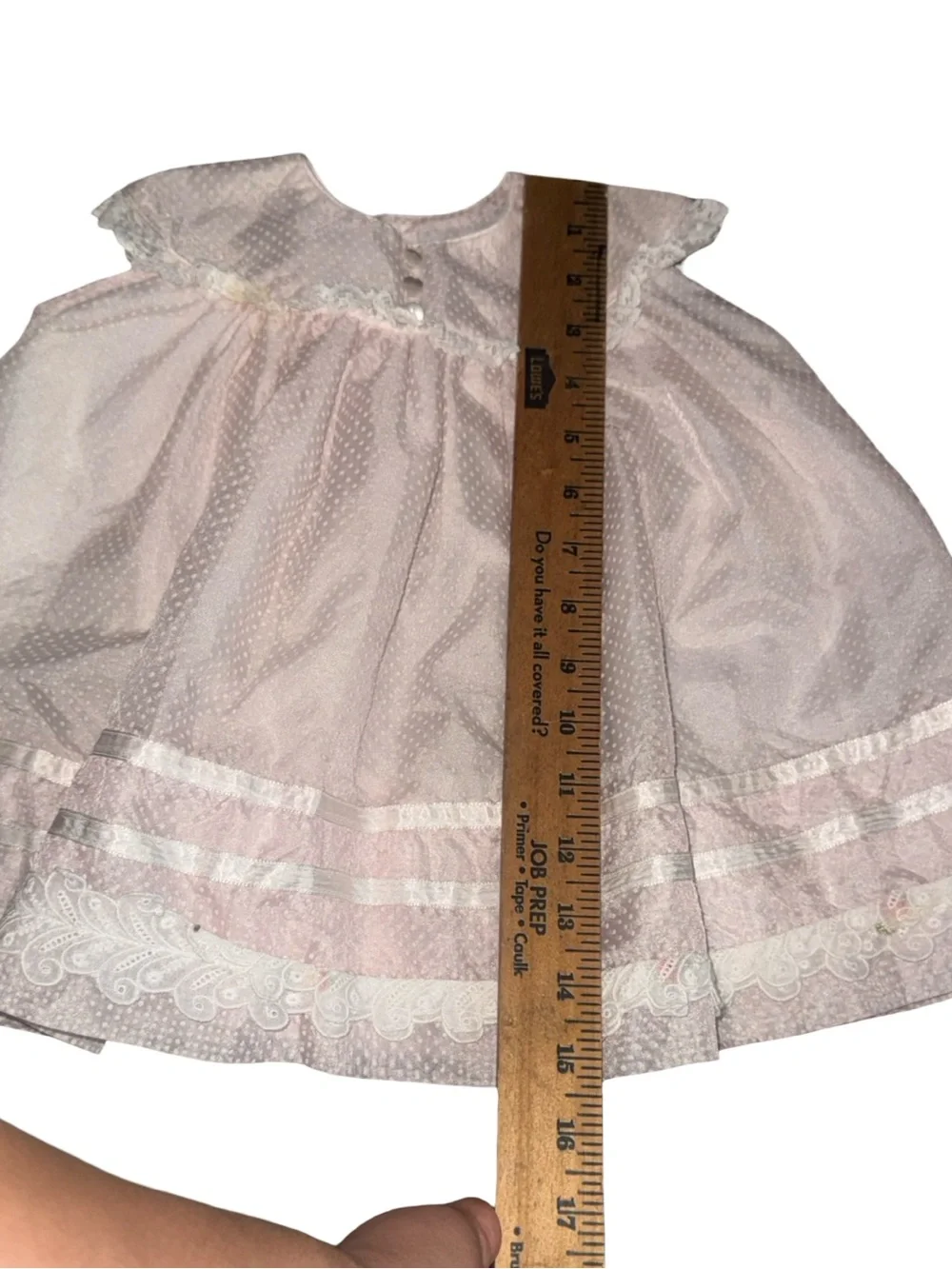 VTG 90s  Baby Girls Dress Size 24 Months Pink Lace Layered USA